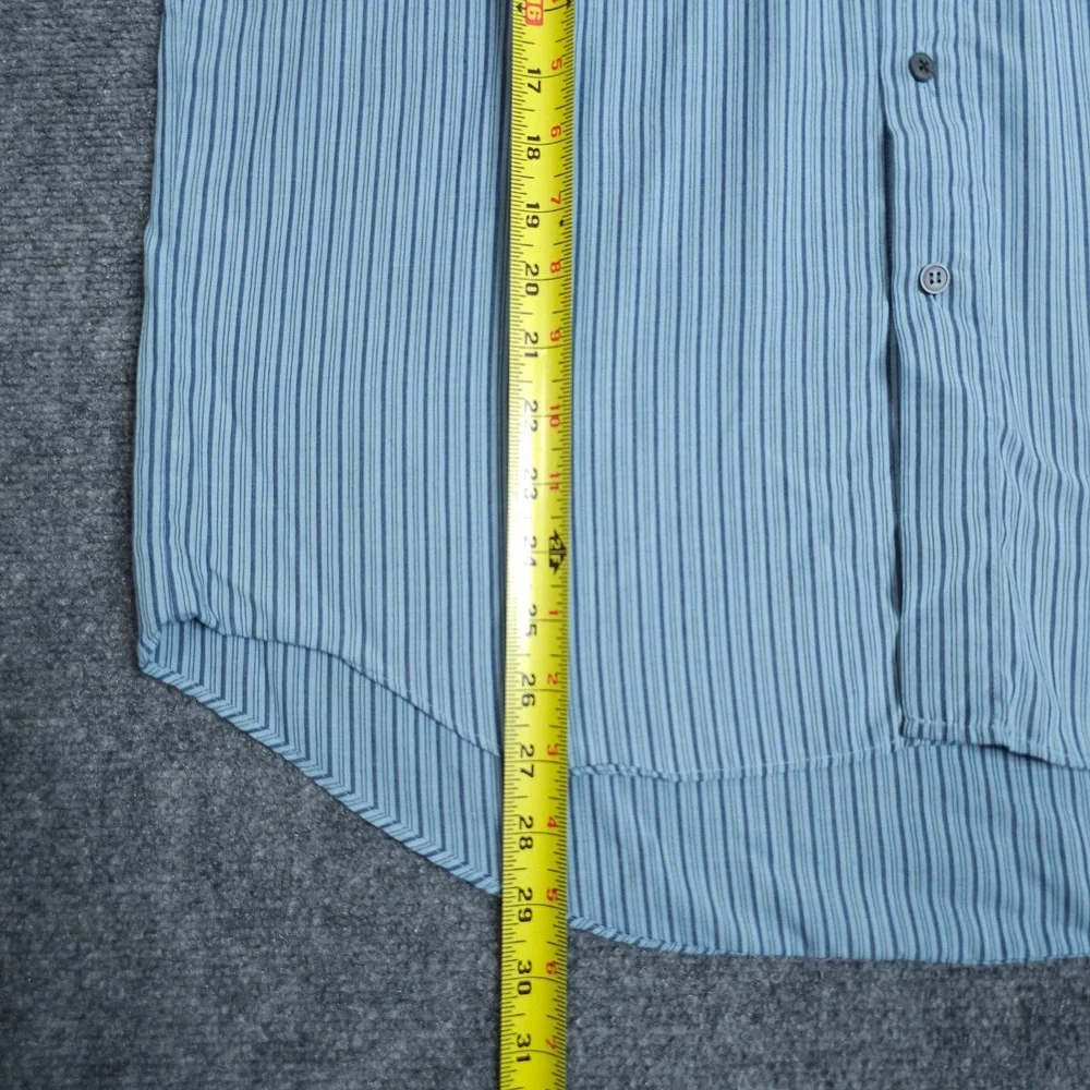 Vintage Levis Silver Label Shirt Mens Medium M Blue Grey Striped Button Down 90s